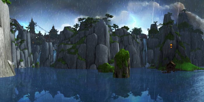 4166x1172 I made a Dual Screen wallpaper thing in The Jade Forest. A bit