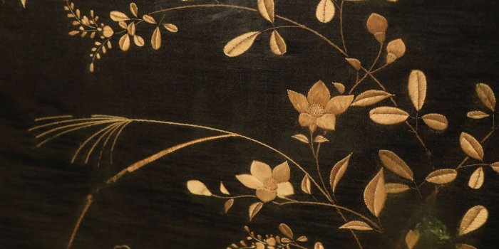 1500x1075 An Aesthetic Movement Fire Screen with Silk Embroidery Panel