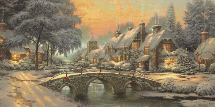 2000x1333 Thomas Kinkade Christmas Backgrounds on WallpaperGet.com