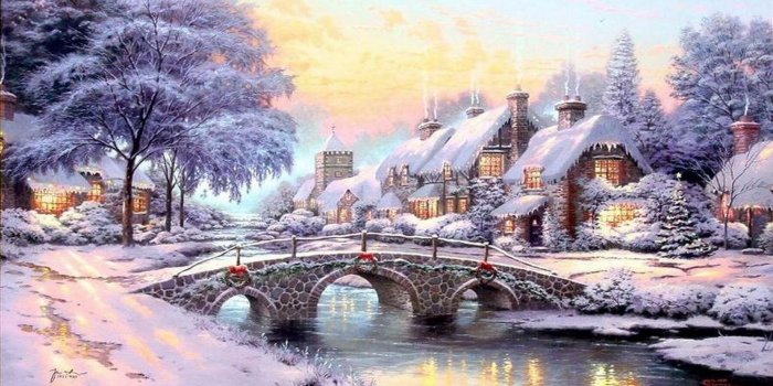 1920x1080 thomas kinkade christmas village | Thomas Kinkade Wallpaper