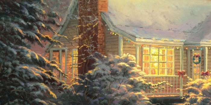 1280x1280 Christmas Thomas Kinkade Winter Wallpapers - Top Free Christmas