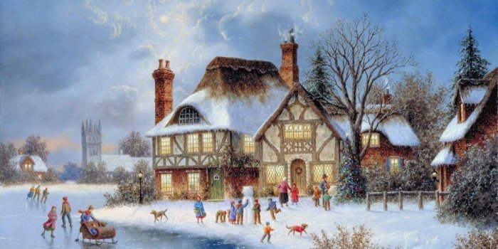 1280x720 Christmas Thomas Kinkade Winter Wallpapers - Top Free Christmas