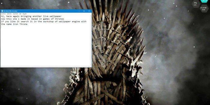 1280x720 Iron throne live wallpaper