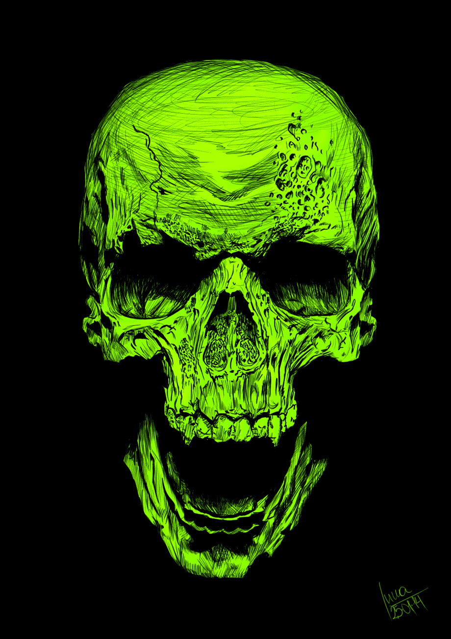 920x1302 Green skull, Skull Airbrush Drawing graphy Art, skulls, people