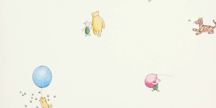 1386x1386 Winnie the Pooh Balloon Wallpaper - Multi (J128W-01) - Jane