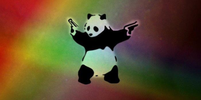 1191x670 Bad Panda | Panda background, Panda illustration, Guns wallpaper