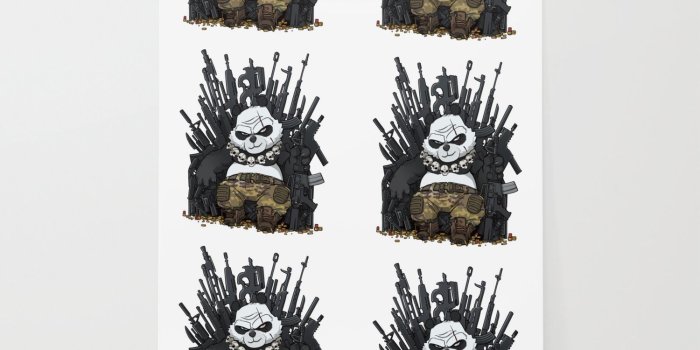 1500x1500 Game of guns badass panda gift ideas Wallpaper by patchlab | Society6