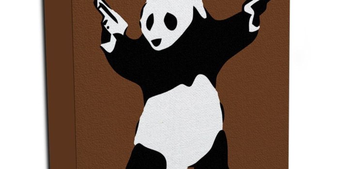 1200x1189 Banksy Panda with Guns Canvas Print & Poster | Canvas Art Rocks