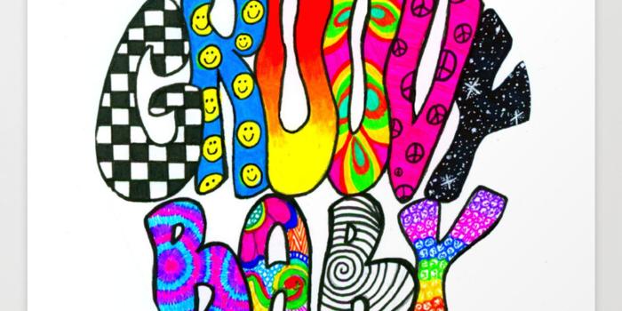 1500x1500 Groovy Baby Art Print by gnarlycarlydesigns | Society6