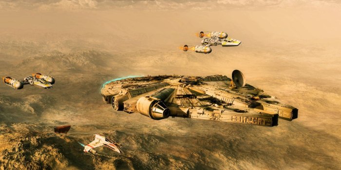 2000x1250 Star Wars Millennium Falcon, Star Wars, Millennium Falcon, Y-Wing
