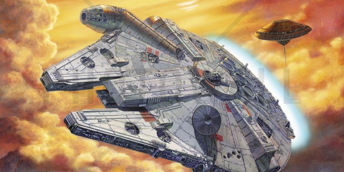 2000x1334 Star Wars - Millennium Falcon Clouds - Wall Mural & Photo