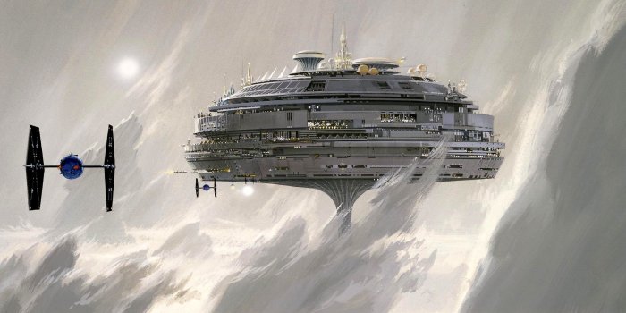 2322x1103 Star Wars wallpaper, Star Wars, artwork, concept art, cloud city