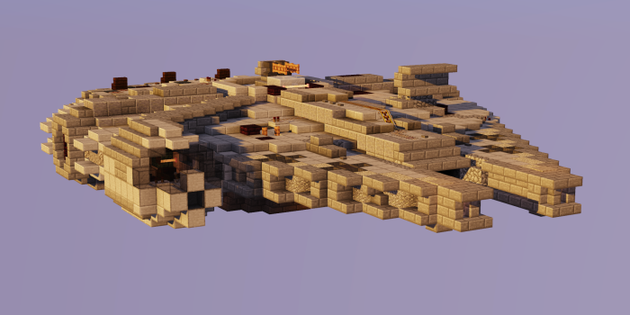 1920x1080 Millenium Falcon on the way to Cloud City : Minecraft