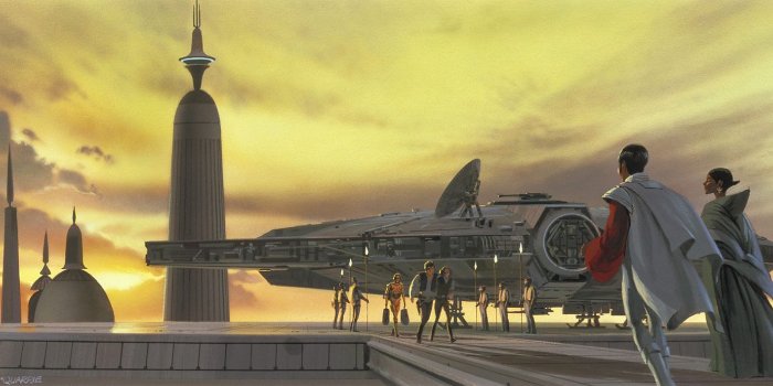 1600x690 Millennium Falcon Landing on Cloud City