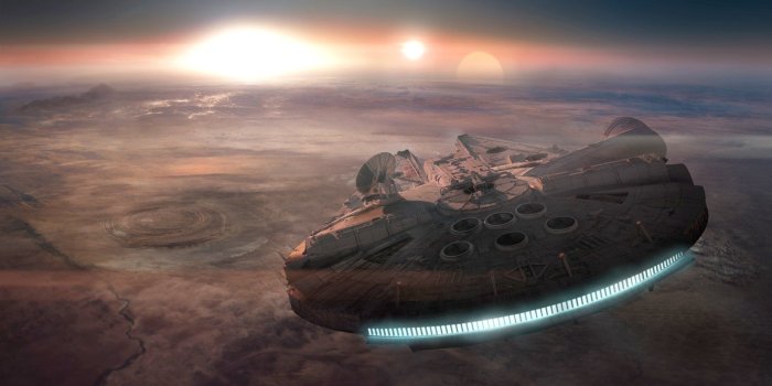 1920x1020 Millennium Falcon Over Tatooine : wallpapers