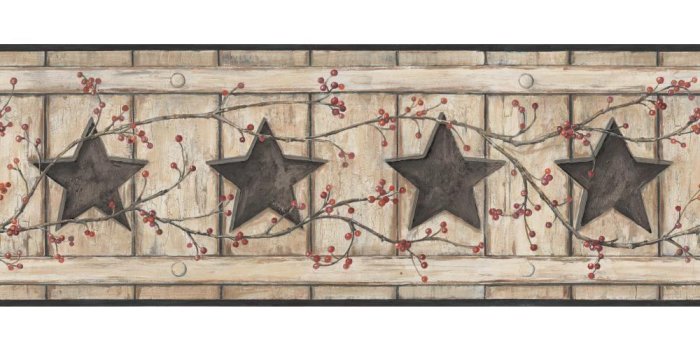1000x1000 York Wallcoverings Country Keepsakes Country Cutout Star Wallpaper