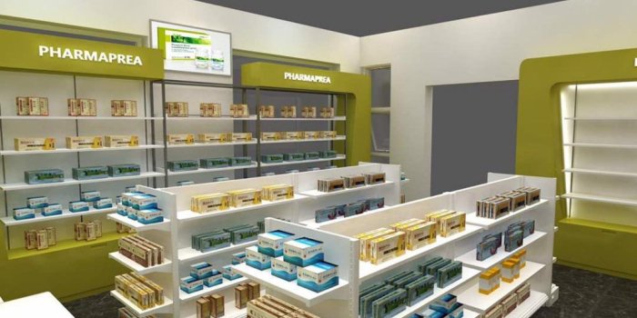 1024x768 Interior design pharmacy store display modern retail store fixtures