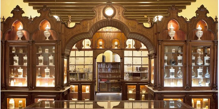 1500x1500 Non-woven Wallpaper Premium - Old Spanish Pharmacy - Mural Square