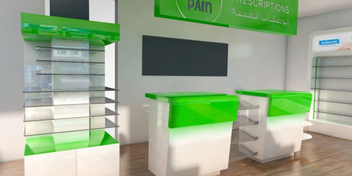 1920x1080 Pix Rip | graphic design, 3d modeling - No Pain Pharmacy Interior