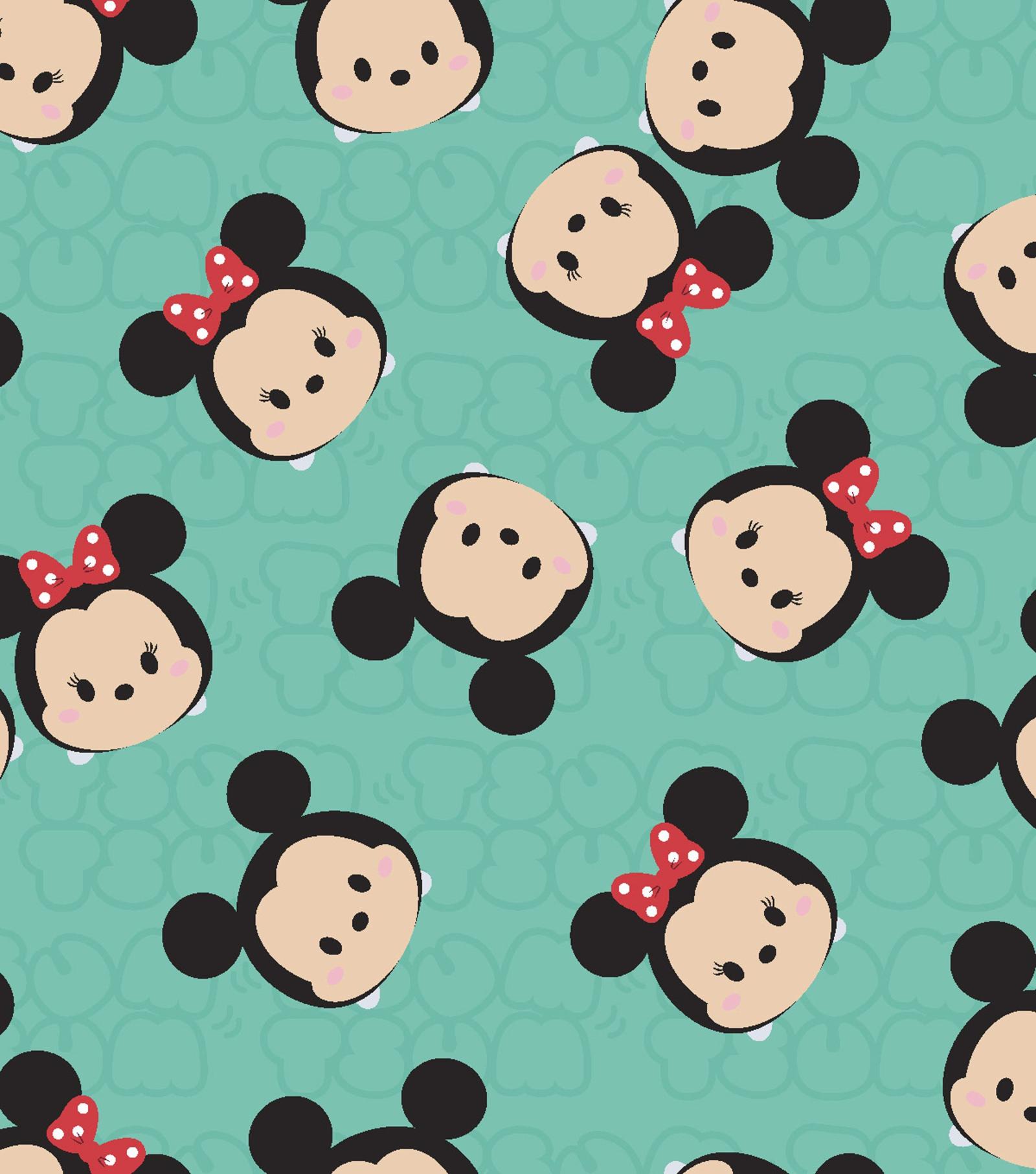 2400x2720 Tsum Tsum Mickey & Minnie Fleece Fabric Tossed in 2020 | Tsum tsum