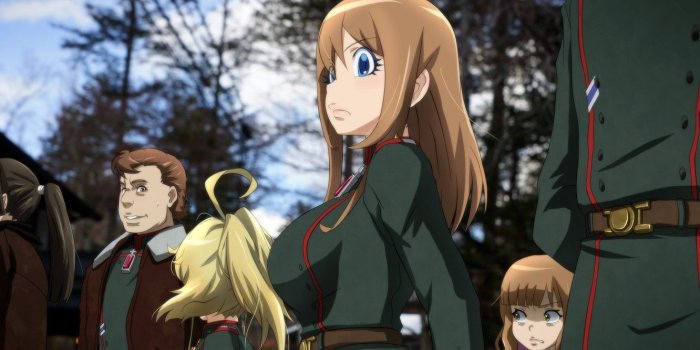 1332x850 Wallpaper red, girl, soldier, military, war, anime, man, army