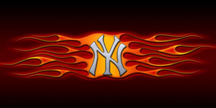1920x1200 New York Yankees with flame print ornament HD wallpaper