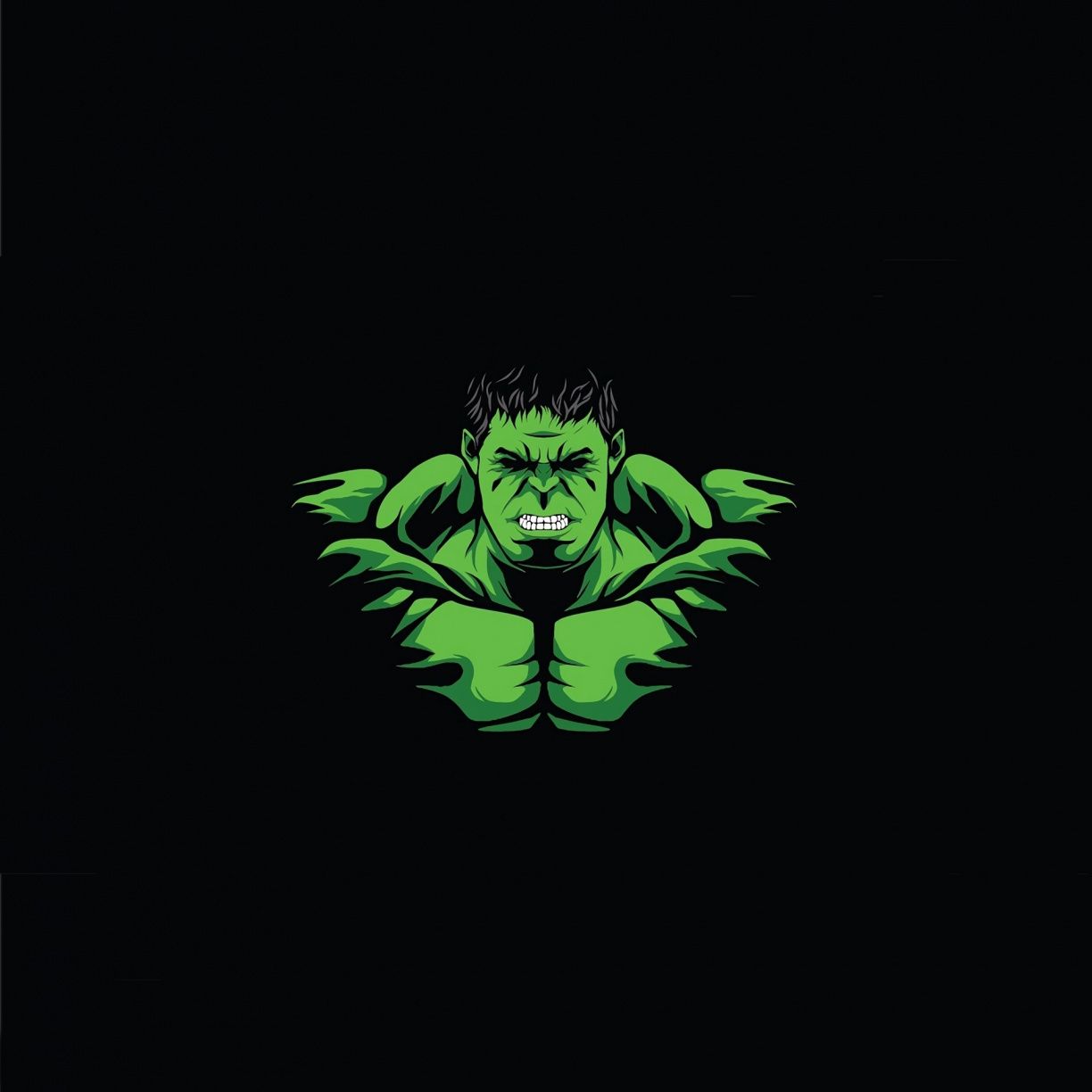1224x1224 Desktop wallpaper hulk, angry green guy, minimal, hd image
