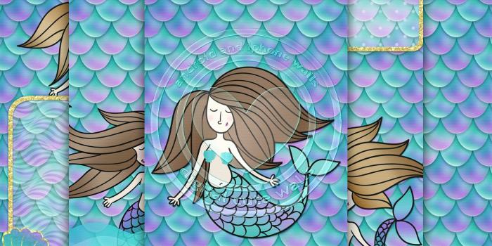 1600x1175 ♡ Cute Walls ♡: Pretty mermaid wallpaper set