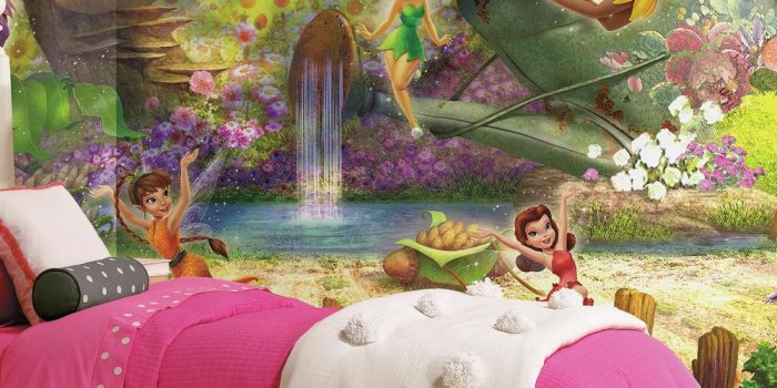 1000x1000 Disney Fairies Pixie Hollow XL Wallpaper Mural 10.5' x 6' | RoomMates
