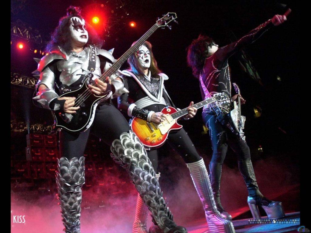 1024x768 band guitars Kiss – Entertainment Music HD Desktop Wallpaper