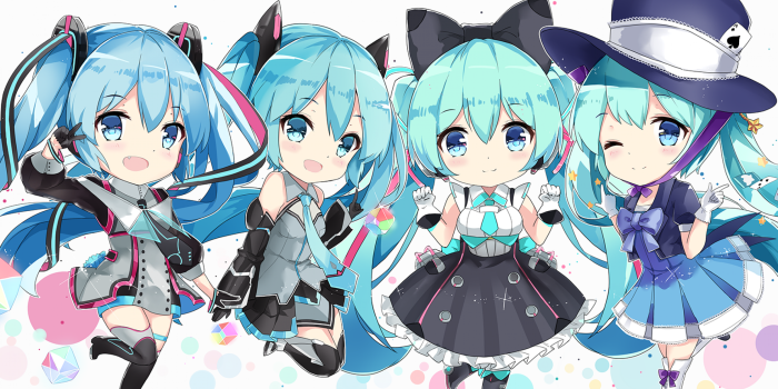 2560x1700 Download 2560x1700 Hatsune Miku, Chibi Version, Dress, Vocaloid