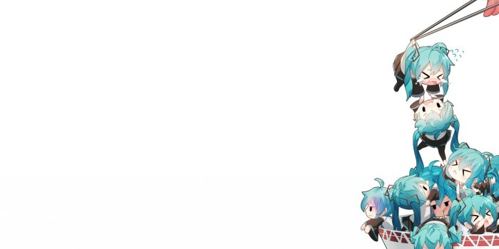 2048x1536 Download 2048x1536 Hatsune Miku, Chibi, Bowl, Vocaloid, Cute