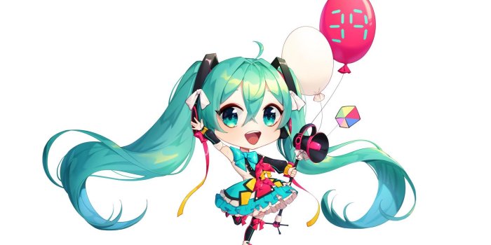 1920x1080 Vocaloid - Twin Ponytail Hatsune Miku (Chibi) HD wallpaper download