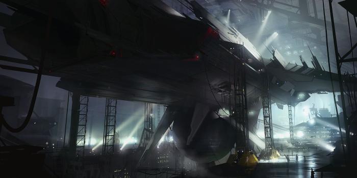 1600x865 Download wallpaper Sci Fi Spaceship with tags: Backgrounds