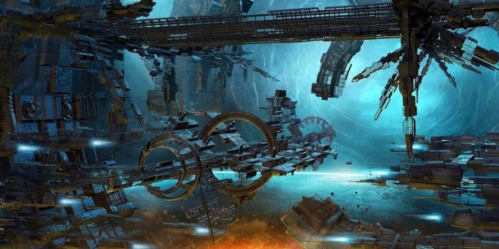 1244x700 Sci fi science futuristic spaceport spaceships spacecraft