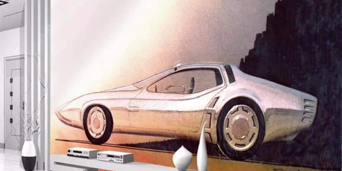 1000x1000 Wall Mural 3D Retro Classic Vintage Car Sunshine Custom Wallpaper