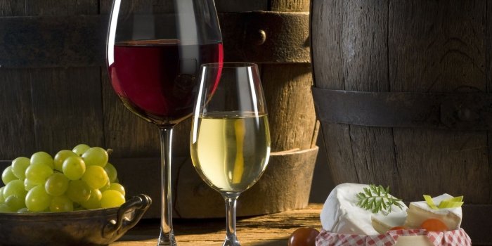 1920x1200 Wine cheese grapes glasses red white barrel - Phone wallpapers