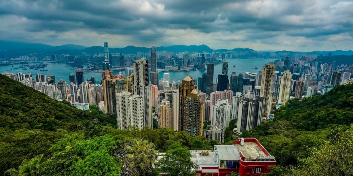 1920x1200 Wallpaper Hong Kong, city view, from mountain top views 1920x1200