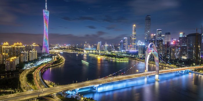 3840x2400 Guangzhou City Building In Guangdong Province China Night View 4k