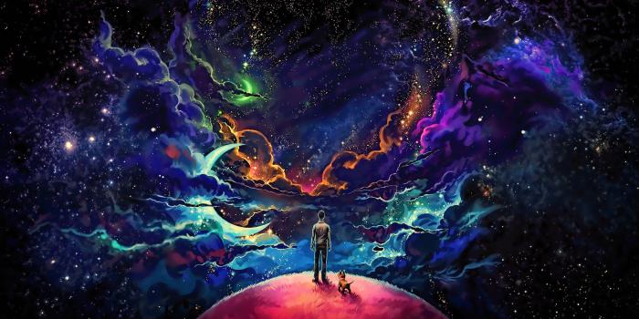 3840x2160 Little Prince With Dog Colorful Science Fiction Fantasy Art Stars