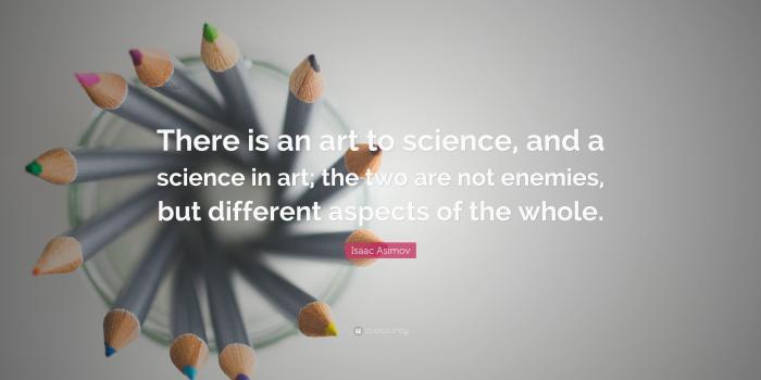 3840x2160 Isaac Asimov Quote: “There is an art to science, and a science in