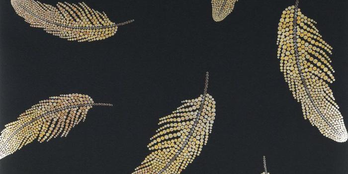 887x2048 Adornado Wallpaper in Black and Gold from the Deya Collection by