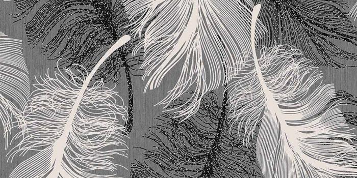 1000x1000 Coloroll Feather Wallpaper M0925 - Feathers Quill Glitter Black