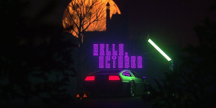 1332x850 Wallpaper Auto, Night, Music, The moon, Machine, Style, Halloween