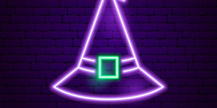 1000x1080 Witch hat neon sign vector image on | Instagram, Planos de fundo