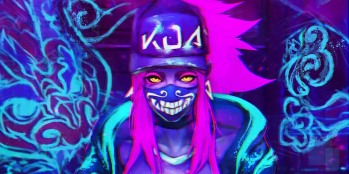 3554x1999 LOL) League of Legends : Akali K/DA (Neon) HD wallpaper download