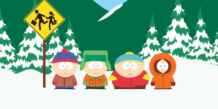 3840x2160 South Park, Stan Kyle Cartman and Kenny at The Bus Stop UHD 4K