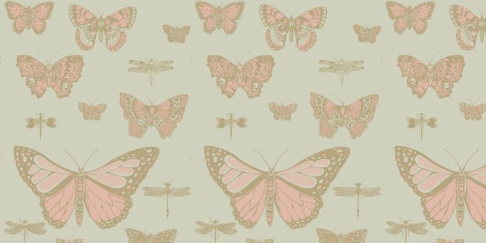 1000x1000 Butterflies and Dragonflies by Cole & Son - Pink and Olive