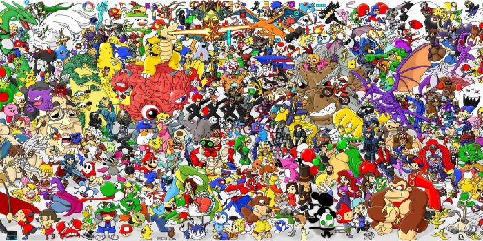 3000x1119 Retro Games Wallpaper For Computer - All Of The Nintendo