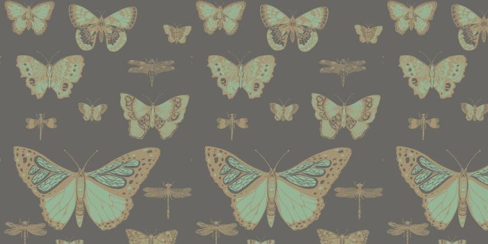 1000x1000 Butterflies and Dragonflies by Cole & Son - Green & Charcoal